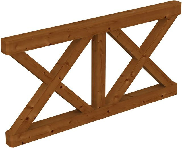 Skan Holz Brüstung mit Andreaskreuz aus Douglasie in Nussbaum, B: 170 cm, H: 84 cm - Bild 1