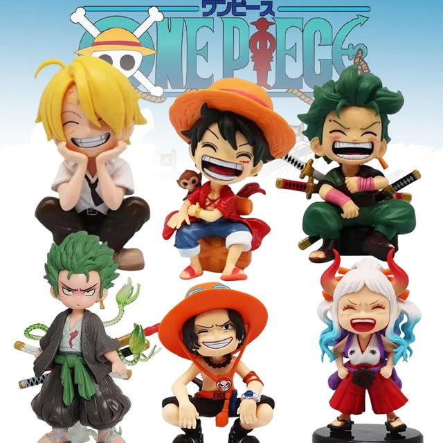 Bandai One Piece Monkey D Luffy Q-Version PVC-Modell, 6-teiliges Set - Bild 1