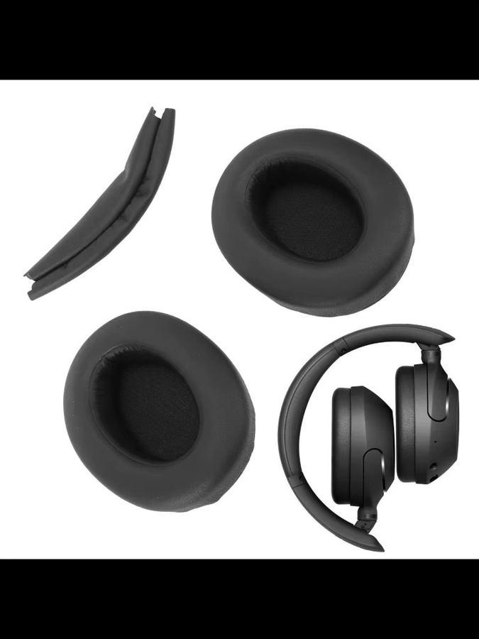 Sony Kopfhörer-Ohrpolster und Kopfbügel-Abdeckung aus Protein-Leder in Schwarz für WH XB910N - Bild 7
