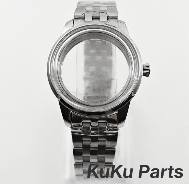 HUANXIAO Uhrengehäuse Edelstahl, 33 mm, Silber - Bild 1