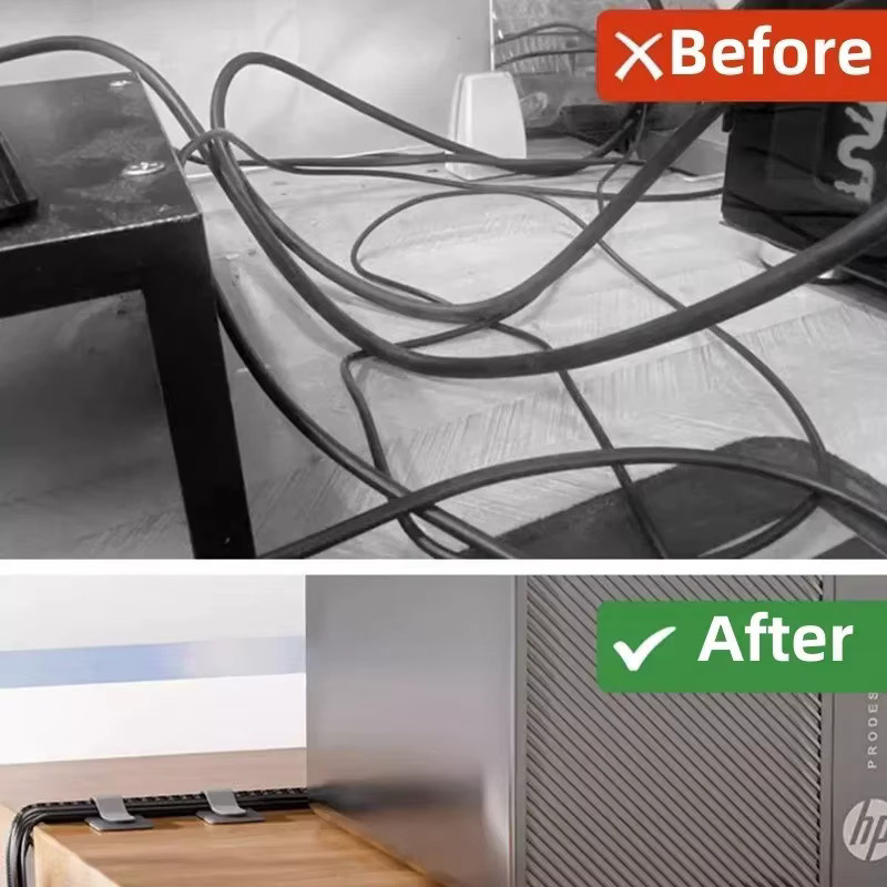 Selbstklebende Kabel-Organizer aus Kunststoff in Weiß für deinen Schreibtisch - Bild 4