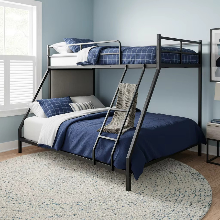 Modernes 2-in-1 Metall-Etagenbett für Erwachsene in Schwarz, passend für Matratzen in 90 x 200 cm und 140 x 200 cm - Bild 2