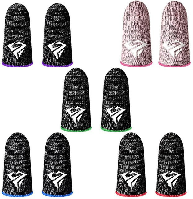 Gaming Finger Sleeve für Handy-Spiele, schweißfeste und rutschfeste Daumenhandschuhe für Touchscreens in Schwarz und Blau - Bild 1
