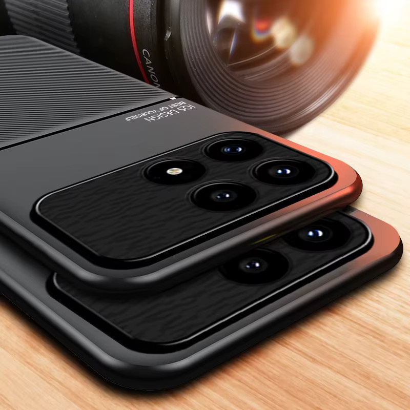 Magnetische Schutzhülle mit Ledertextur für Xiaomi POCO F8 Pro und POCO F8 Ultra in Blau oder Schwarz - Bild 3