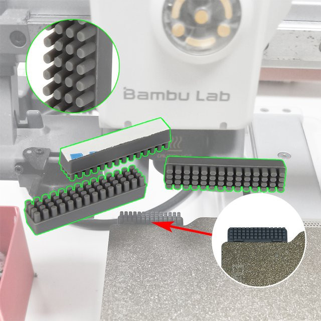 Bambu Lab Silikon-Düsenreinigungsset für A1 und A1 Mini in Grau mit kratzfreier Düsenbürste und wiederverwendbaren Silikonwerkzeugen - Bild 1