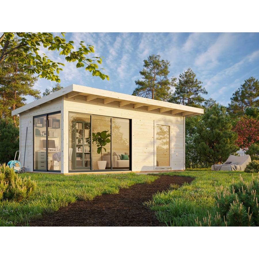 Palmako Gartenhaus Andrea Slide Plus aus Fichtenholz in Braun mit Pultdach B/T/H: 595 x 300 x 264 cm - Bild 2