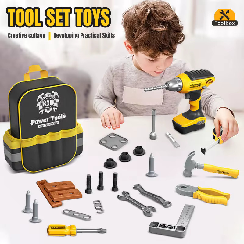 CONUSEA Kinder Toolbox Kit, Reparatur Werkzeuge DIY Spielzeug, Kunststoff - Bild 2