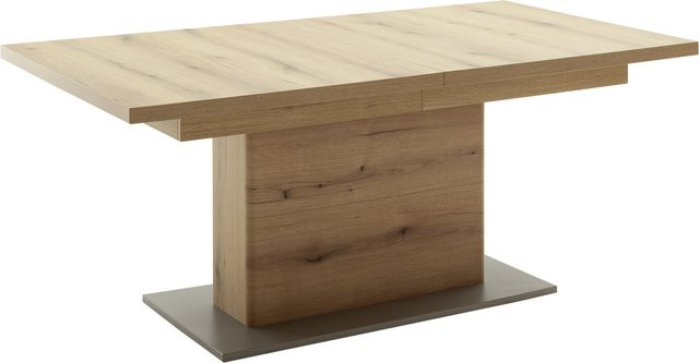 Esstisch HARPER MERAN in Eiche braun, moderner rechteckiger Ausziehtisch aus MDF und Holz mit synchronisierter Auszugfunktion - Bild 1