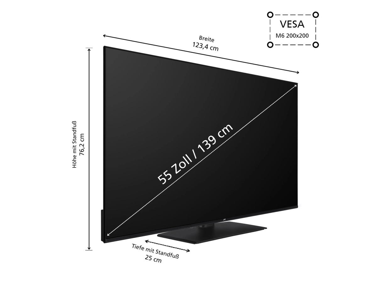 JVC QLED Smart TV LT-55VUQ3455 4K UHD HDR Dolby Vision Atmos in Schwarz (55 Zoll) - Bild 2