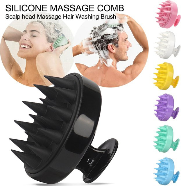 zoechic Kopfmassagebürste aus Silikon für die Haarpflege und Kopfhautmassage in Schwarz - Bild 1