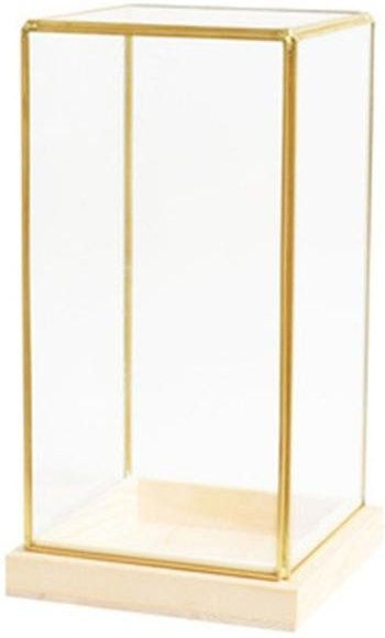 Dekorative Sammler-Glasvitrine von Insiders in Beige und Gold mit Metall- und Holzelementen für dein Zuhause oder Büro - Bild 1