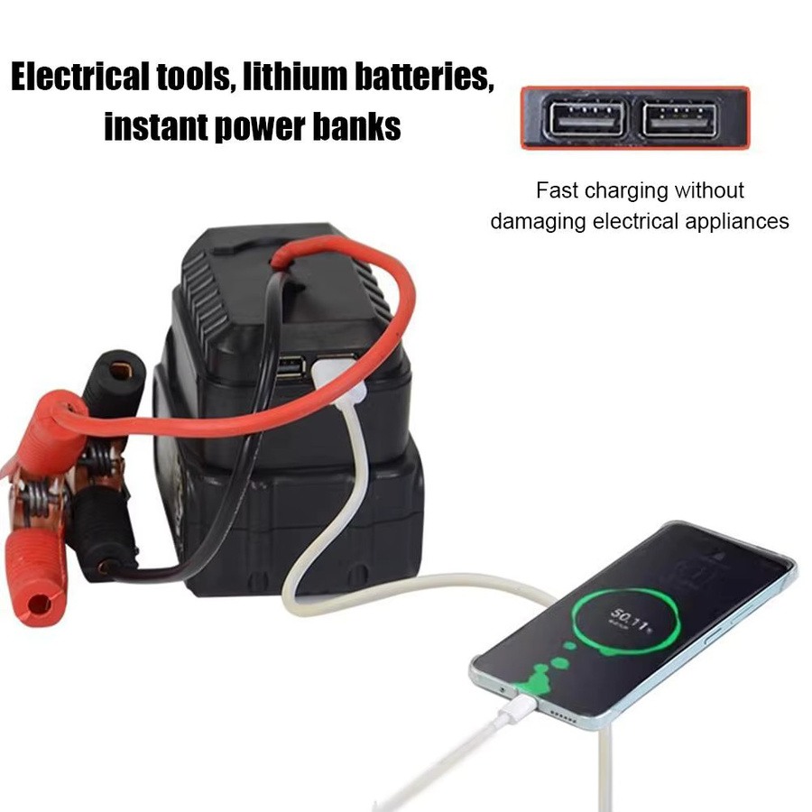 Makita Lithium-Ionen Akku Konverter mit Clip für Auto-Starthilfe und Notstrom Adapter, Schwarz - Bild 4