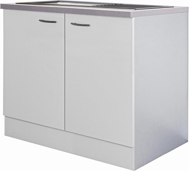 Flex-Well Küchen-Spülenunterschrank Wito in Weiß, B/H/T: 100 x 86 x 60 cm - Bild 1