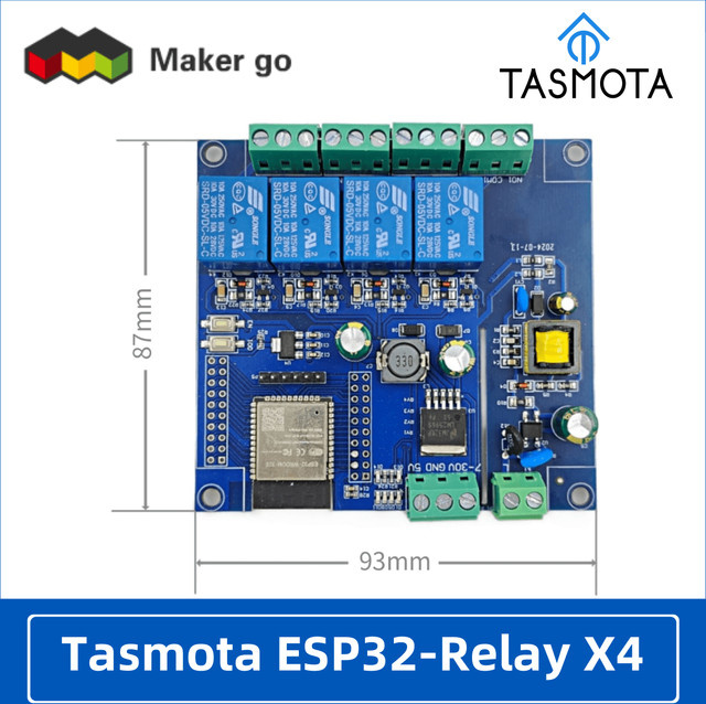 QSZNTEC Tasmota ESP32-Relais X4 mit Inching und Self-Lock Funktion in Blau, kompatibel mit Home Assistant - Bild 1