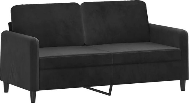 vidaXL 2-Sitzer-Sofa in Schwarz aus Samt mit Metallrahmen für dein Wohnzimmer - Bild 1