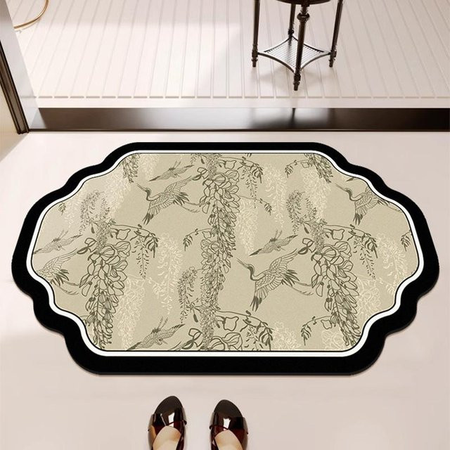 Saugfähige Kieselgur-Badematte im chinesischen Stil von Yiran Furniture, rutschfest, Farbe: Beige, B/T: 60 x 40 cm - Bild 1