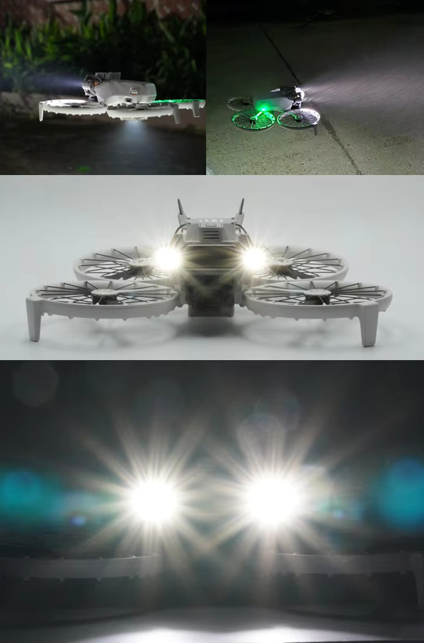 DJI Flip Nachtfluglicht-Zubehör mit 900LM Front- und Bodenbeleuchtung, verstellbarer Winkel und Modi Hoch, Niedrig sowie Stroboskop - Bild 3