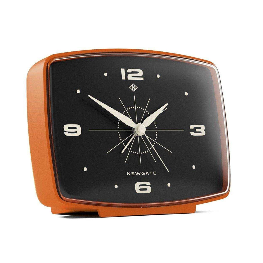 Newgate Brooklyn Wecker Pumpkin in Orange, analoger Retro-Tischwecker mit lautlosem Quartzwerk - Bild 1