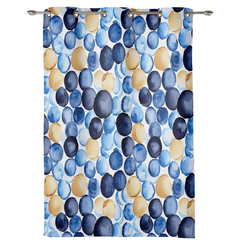 Luxus Aquarell Makronen Vorhang von Super Six in Grau, halbtransparentes Dekovolt für Wohnzimmer, Schlafzimmer und Küche, Breite: 135 cm, Höhe: 60 cm - Bild 2