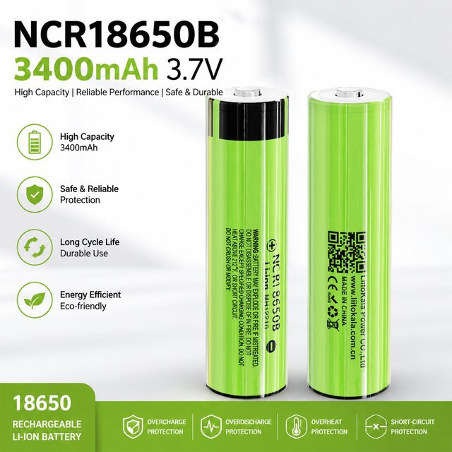 LiitoKala Li-Ion Akku NCR18650B 18650 3,7 V mit 3400 mAh in Grün - Bild 1