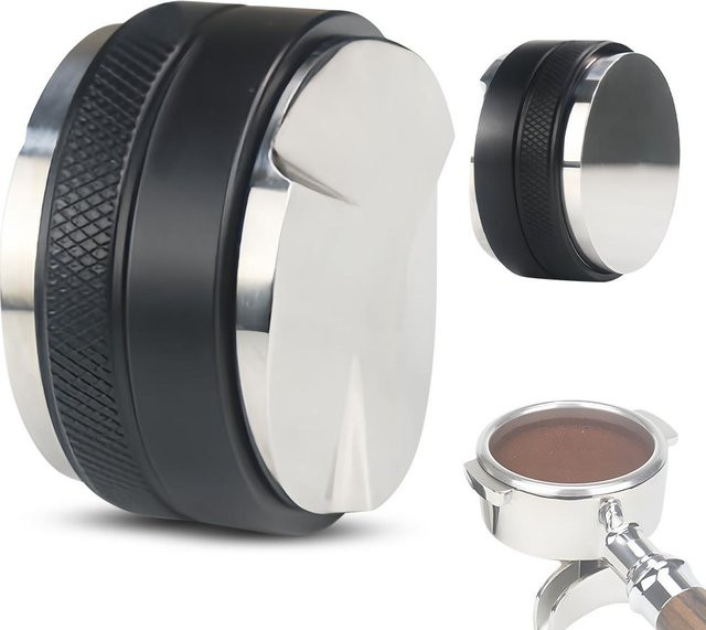 TOMTOP JMS 2-in-1 Kaffee Distributor und Tamper aus Edelstahl in Schwarz, 58 mm - Bild 1