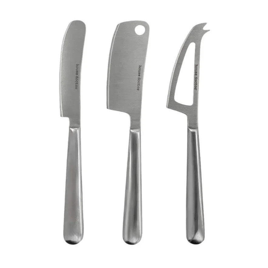 House Doctor Käsemesser Set aus Edelstahl in Silber, 3-teilig, gebürstet - Bild 1