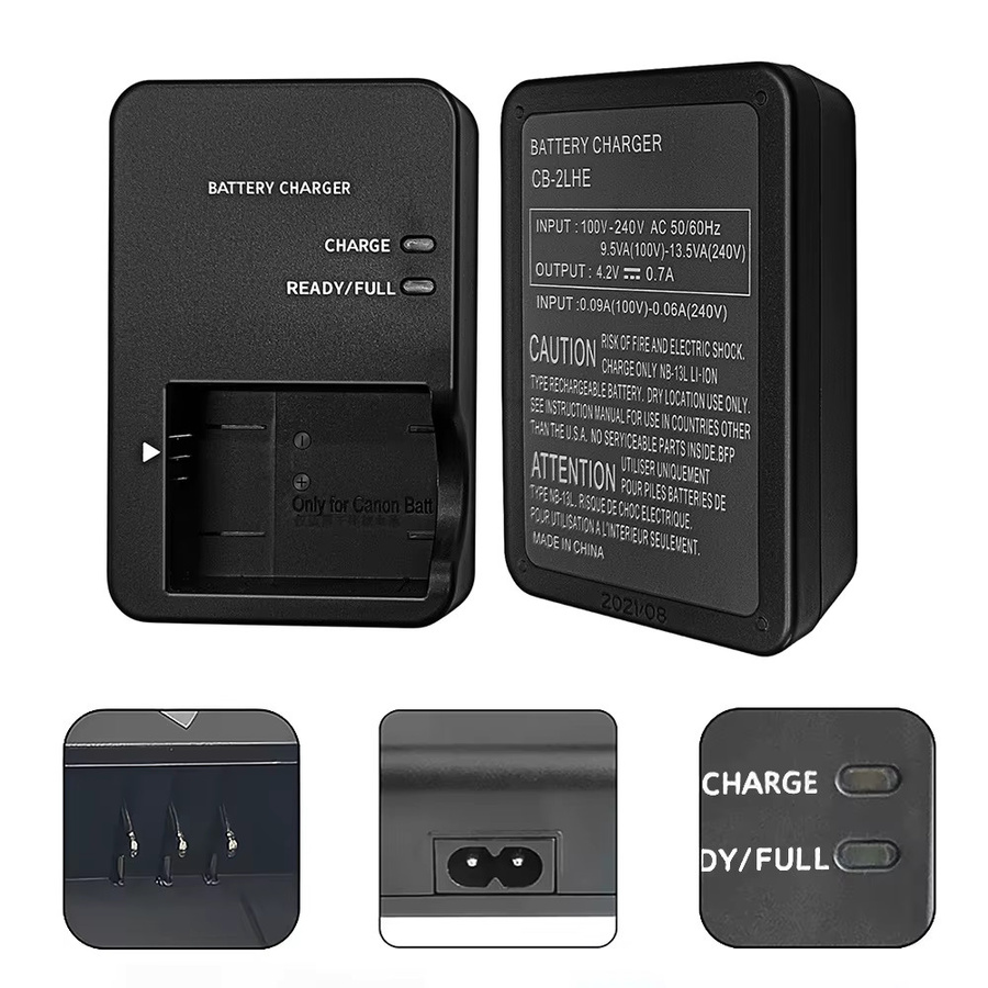 Canon NB-13L Batterie Ladegerät CB-2LH CB-2LHT CB-2LHE in Schwarz für G1 G5x G7x G9X Sx620 Sx720 Sx730 Sx740 HS Kameras - Bild 3