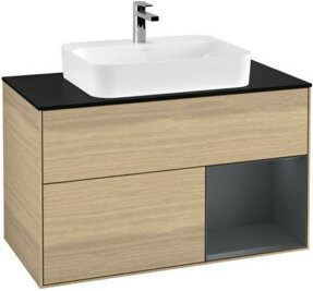 V&B Waschtischunterschrank Finion 100 Wandbeleuchtung in Eiche lackiert B/T/H: 100 x 50,1 x 50,1 cm - Bild 1
