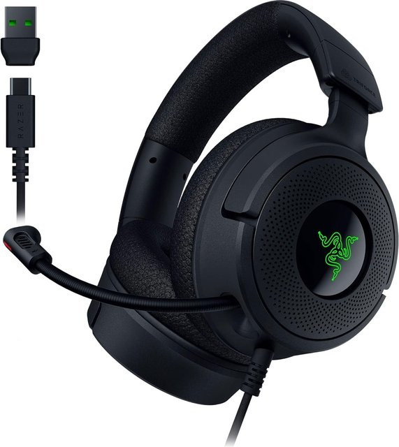 Razer Kraken V4 X Kabelgebundenes Over-Ear Gaming-Headset in Schwarz für PC mit USB-A und USB-C Anschluss - Bild 1