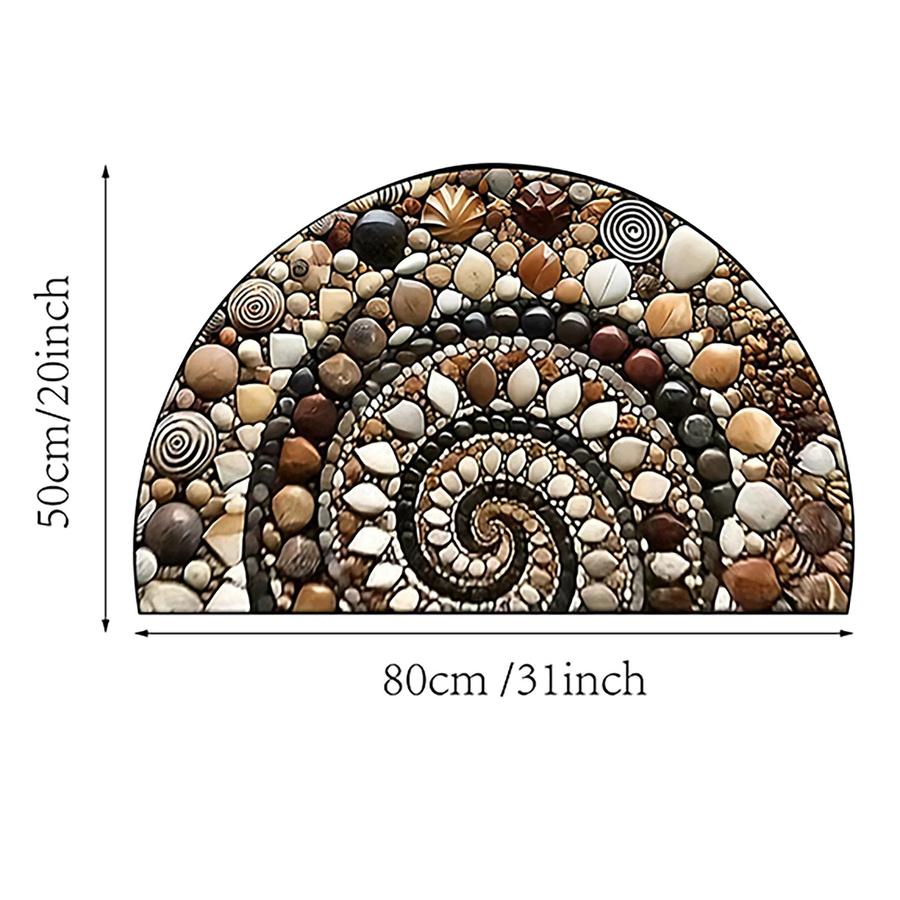 VIKAMA Willkommens-Türmatte im amerikanischen Stil, halbrunde rutschfeste Eingangsmatte für Küche und Schlafzimmer, Mehrfarbig, B: 60 cm, T: 40 cm - Bild 4
