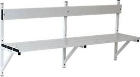 Sypro Wandbank aus Aluminium in Lichtgrau RAL 7035, Breite: 200 cm - Bild 1