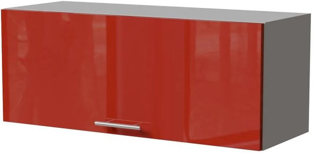 Feldmann-Wohnen Klapphängeschrank Brerra W4B/90 in Grau und Karminrot Hochglanz mit Gasdruckdämpfer, B/T/H: 90 x 32,5 x 36 cm - Bild 1