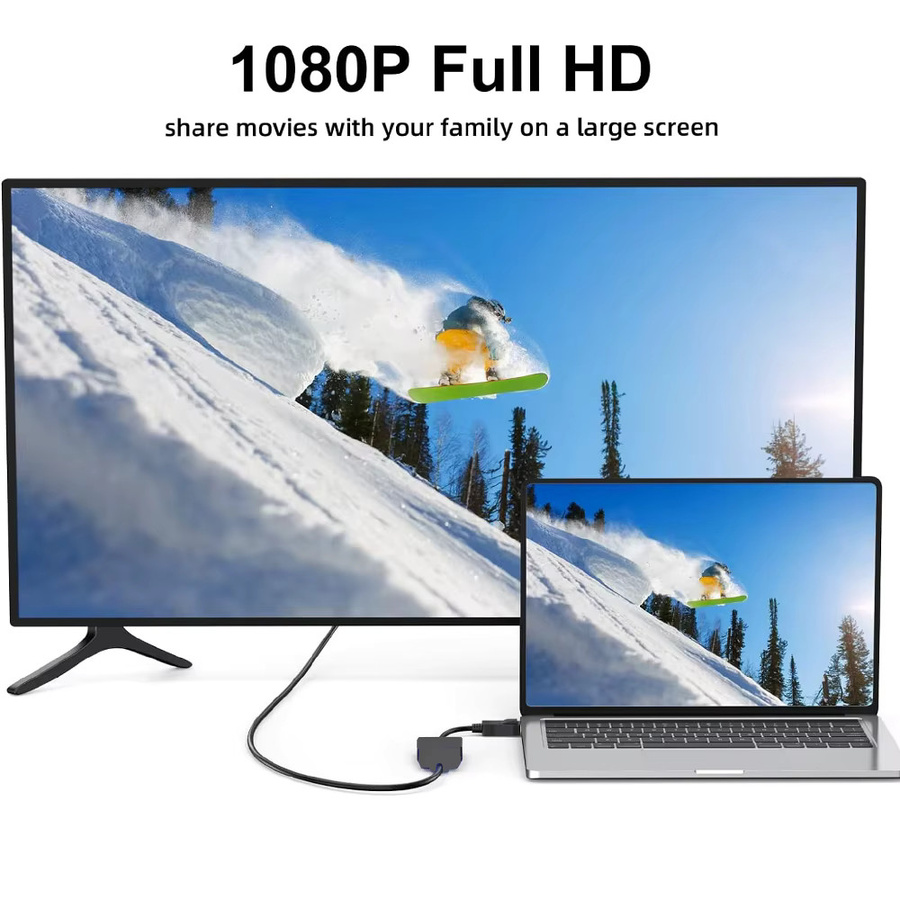 VBDWRM DisplayPort-zu-DVI-Kabel in Schwarz für 1080P Auflösung zur Verbindung von PC oder Laptop mit Monitor - Bild 2