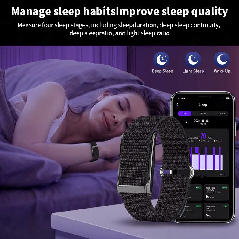 LIGE Smartwatch ohne Bildschirm für Android und iOS, Fitness-Tracker mit Herzfrequenzmesser und Wasserdichtigkeit für Herren und Damen in Orange und Schwarz - Bild 2