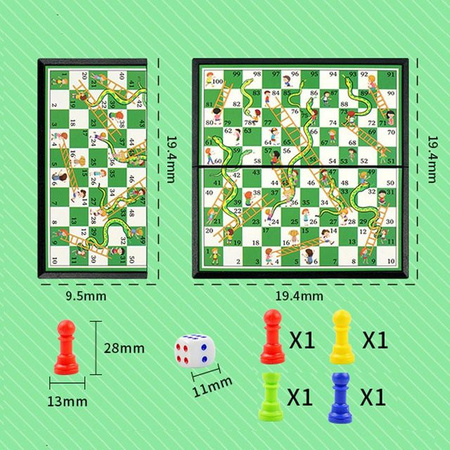 UYAOZHISHANG Ludo Schach Backgammon Spielset Brettspiel faltbar bunt