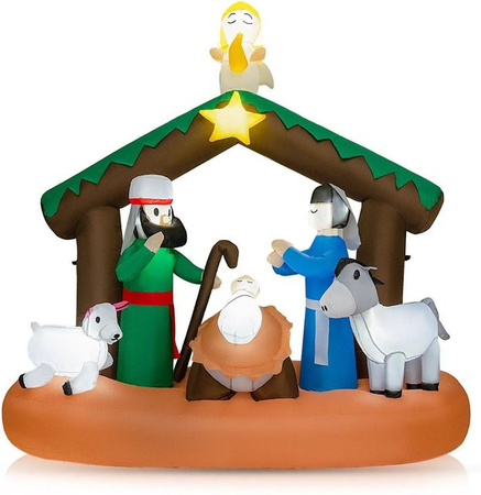 Costway Weihnachtskrippe zur Nachstellung der Geburt Jesu, Multicolor, Höhe: 180 cm, Breite: 76 cm, Tiefe: 76 cm