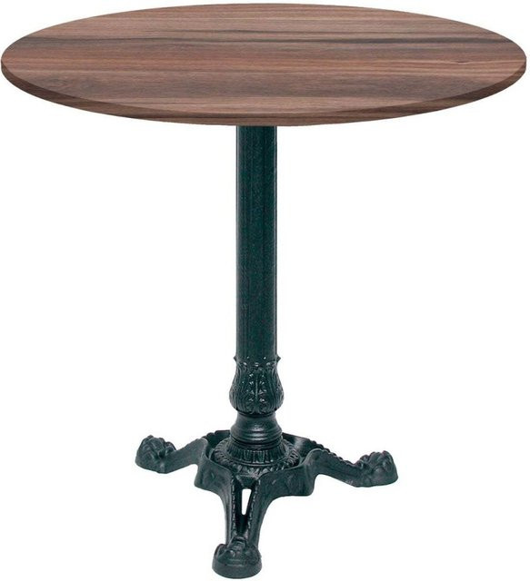 RestooTab Bistrotisch rund in Eiche geräuchert mit schwarzem Gestell, Durchmesser: 70 cm, Höhe: 75 cm - Bild 1