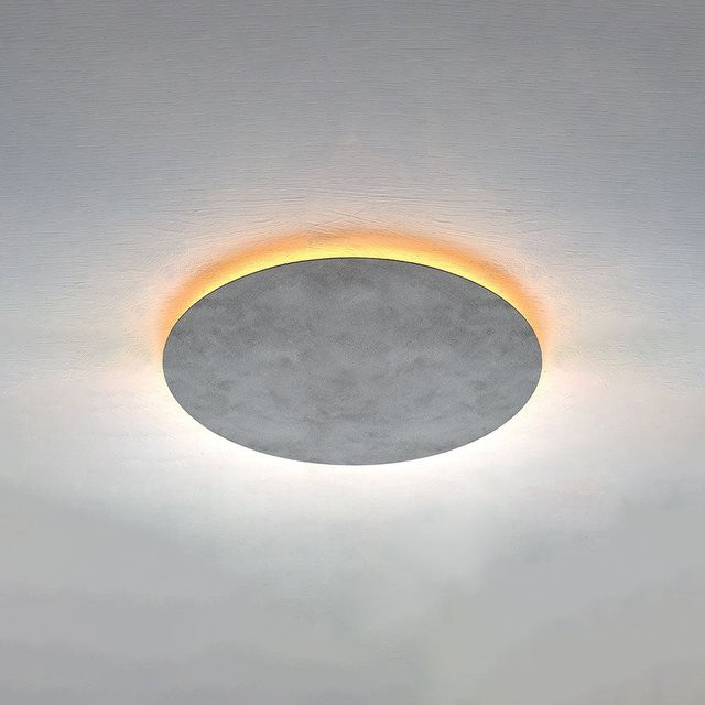 Escale Blade 44 LED-Deckenleuchte in Betonoptik und Gold aus Aluminium, kreisrund, 2700K - Bild 1