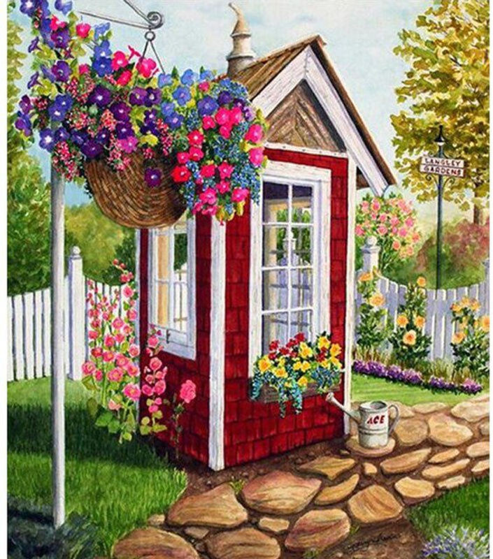 FIYO Diamond Painting Set Blumen Motiv, Mehrfarbig, Wandmontiert, B/H: 30 x 20 cm - Bild 1