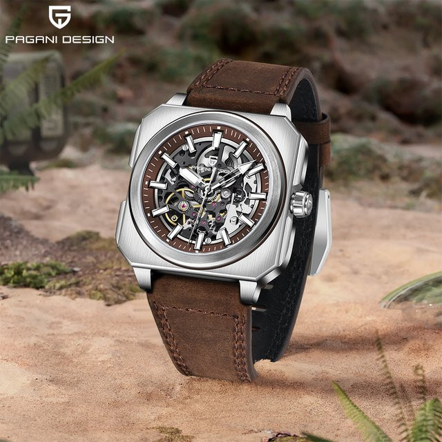 PAGANI DESIGN Armbanduhr, Automatik, Edelstahl, Leder, Herren - Bild 1