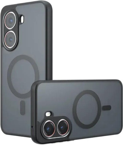 Magnetische Acrylhülle für Xiaomi POCO X7 Pro und POCO X7 sowie Redmi Turbo 4, stoßfester Bumper, transparent/schwarz - Bild 1