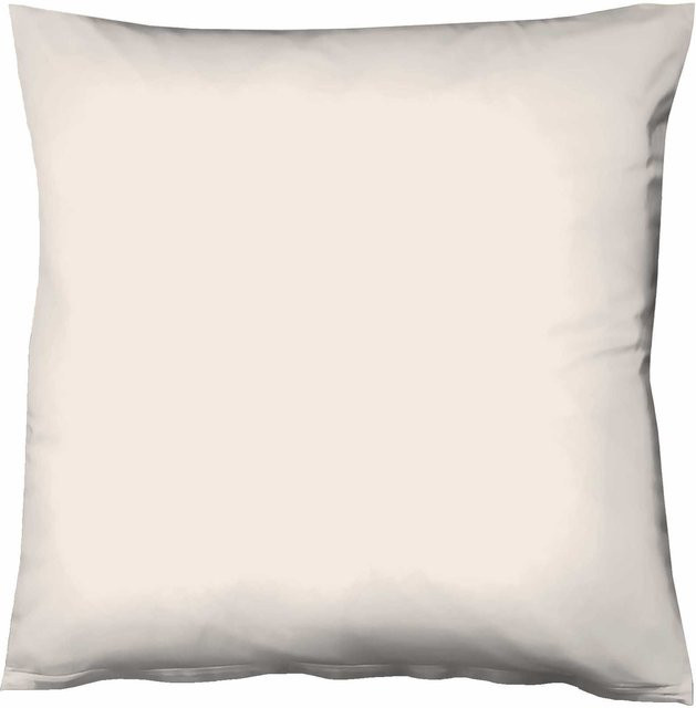 Kissenhülle COLOURS Satin von fleuresse in Weiß und Beige aus Baumwolle, quadratisch, 50 x 50 cm - Bild 1