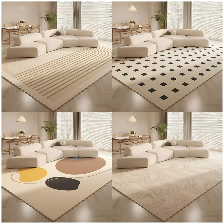 VIKAMA Runder Schlaufenflor-Teppich wasserdicht für Wohnzimmer und Schlafzimmer - Bild 2