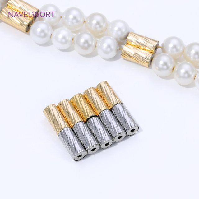 Magnetische Röhren-Abstandsperlen, 18K vergoldet, Unisex - Bild 1