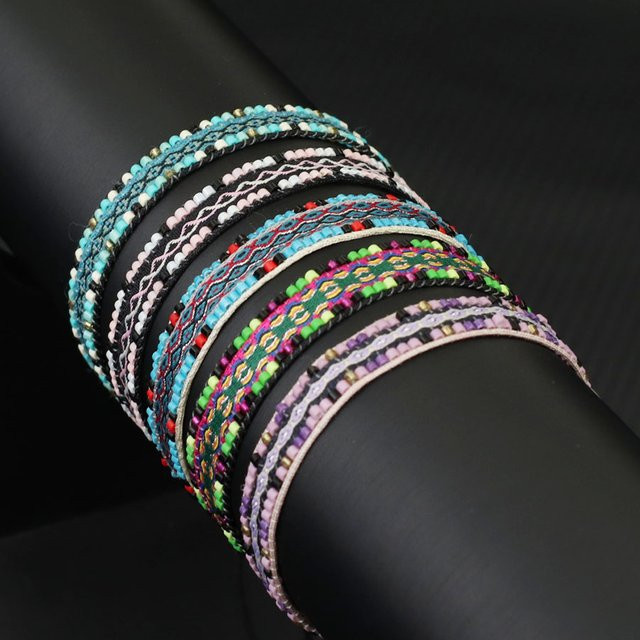 Noter Armband, Stoff, Perle, Bunt, Damen - Bild 1