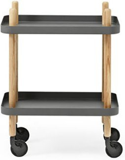 Normann Copenhagen Block Table Beistellwagen aus Stahl und Esche mit Rollen in Schwarz oder Weiß - Bild 1