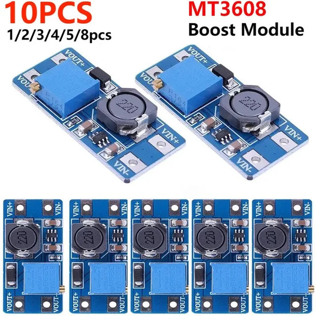 ALLOYSEED MT3608 DC-DC Booster Modul zur Spannungsanhebung, einstellbar 2V-24V, max. 2A, Blau - Bild 1