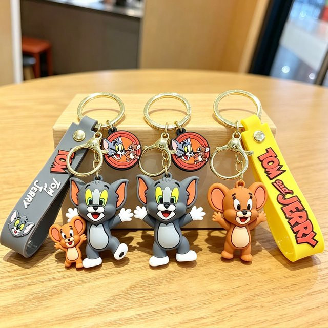 HUGKIS Tom und Jerry Schlüsselanhänger, Kawaii, Rucksack-Dekoration - Bild 1