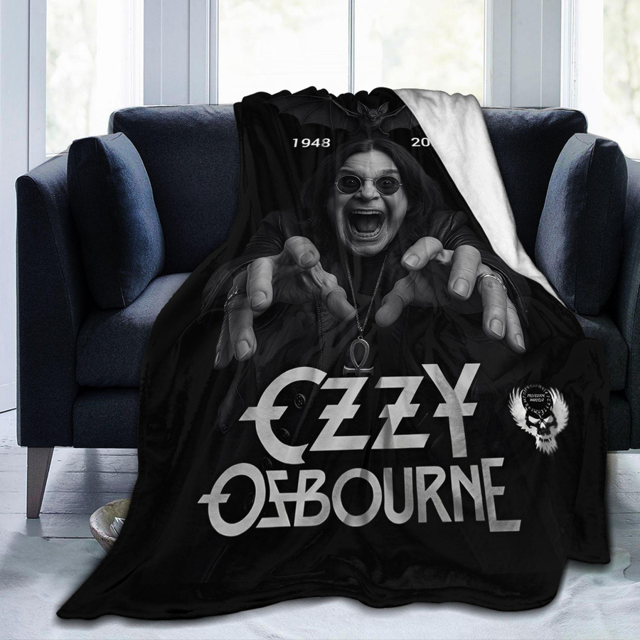 Ozzy Osbourne Rock Band Decke aus Flanell in Schwarz, weiche Fleece-Überwurfdecke für Frühling und Herbst, B/B: 100 x 150 cm - Bild 4