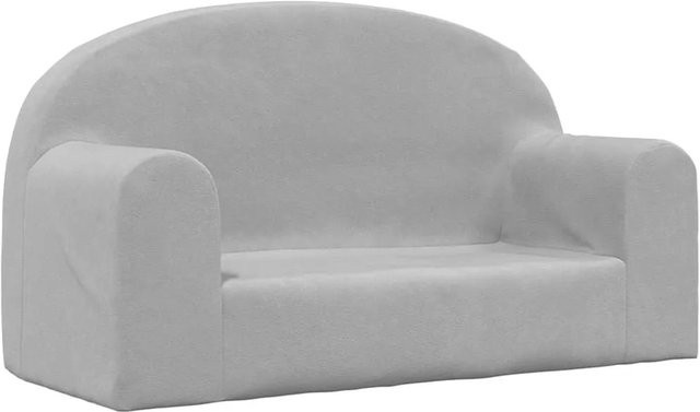 vidaXL Kindersofa 2-Sitzer in Hellgrau aus weichem Plüsch mit B/T/H: 84 x 45 x 34 cm - Bild 1